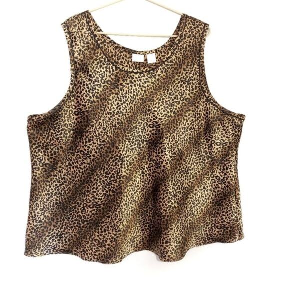 Cheetah Print Sleeveless Tank Top Blouse Plus Size 26/28W - Picture 6 of 12